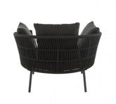 Stoel Joa Metaal/Rattan Zwart - Outdoor loungestoel - J-Line - livinglovely.nl