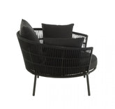 Stoel Joa Metaal/Rattan Zwart - Outdoor loungestoel - J-Line - livinglovely.nl