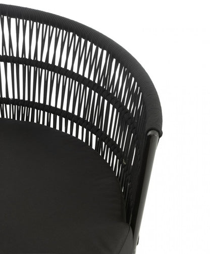 Stoel Joa Metaal/Rattan Zwart - Outdoor loungestoel - J-Line - livinglovely.nl