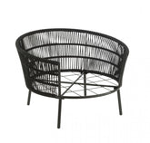 Stoel Joa Metaal/Rattan Zwart - Outdoor loungestoel - J-Line - livinglovely.nl