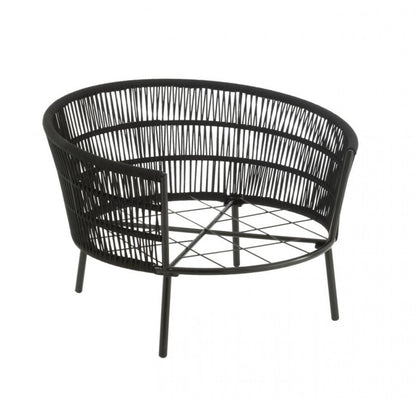 Stoel Joa Metaal/Rattan Zwart - Outdoor loungestoel - J-Line - livinglovely.nl