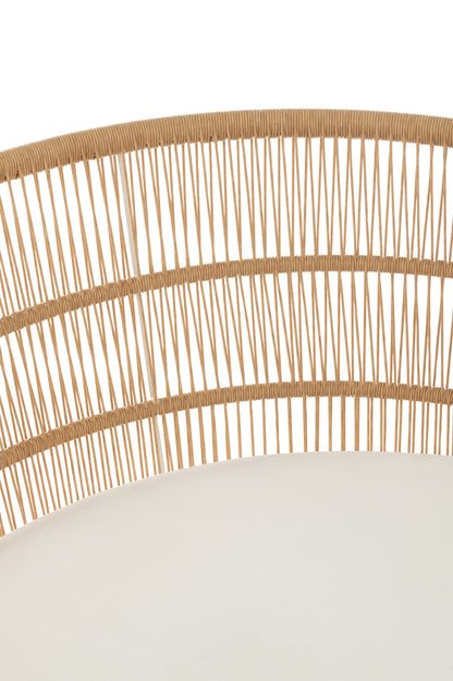 Stoel Joa Metaal/Rotan Wit - Outdoor loungestoel - J-Line - livinglovely.nl