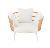 Stoel Joa Metaal/Rotan Wit - Outdoor loungestoel - J-Line - livinglovely.nl