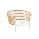 Stoel Joa Metaal/Rotan Wit - Outdoor loungestoel - J-Line - livinglovely.nl