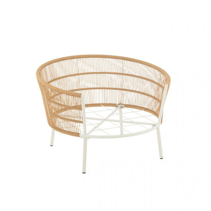 Stoel Joa Metaal/Rotan Wit - Outdoor loungestoel - J-Line - livinglovely.nl