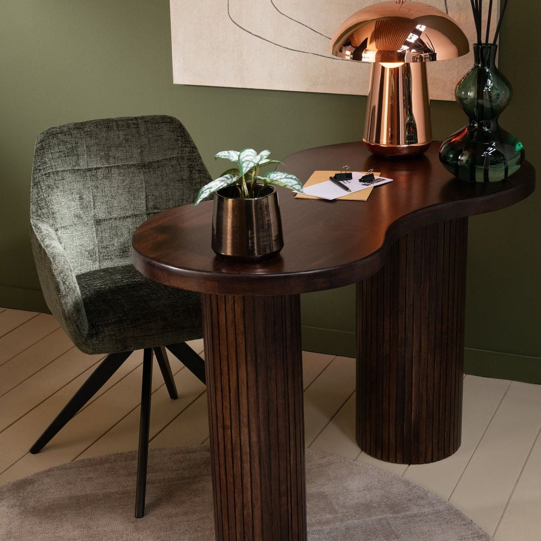 Stoel Louna Ijzer/Acryl Groen J-Line