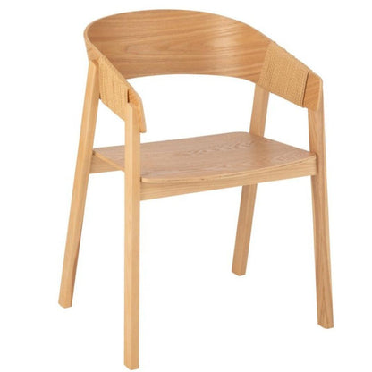 Stoel Naga Essenhout/Touw Naturel - Eetkamerstoel - J-Line - livinglovely.nl