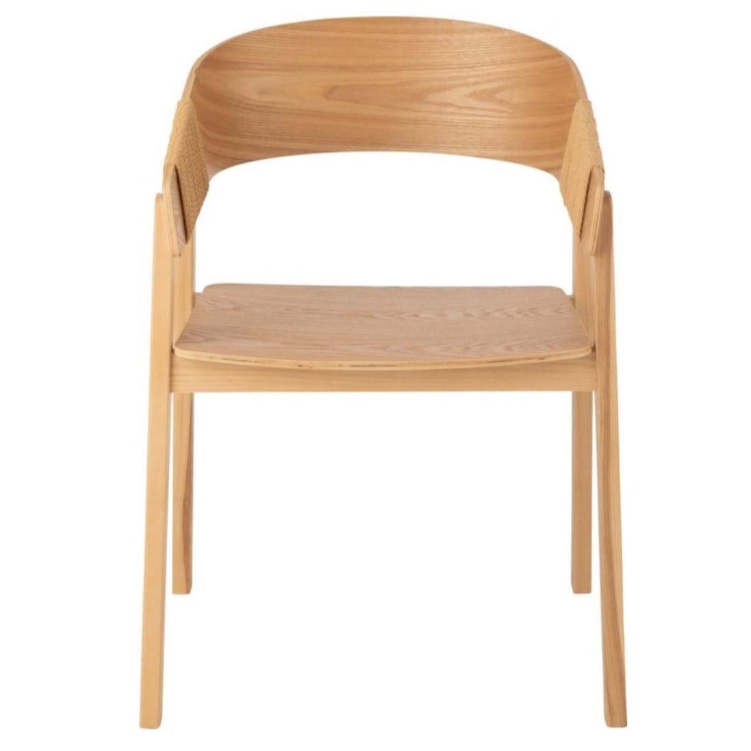 Stoel Naga Essenhout/Touw Naturel - Eetkamerstoel - J-Line - livinglovely.nl