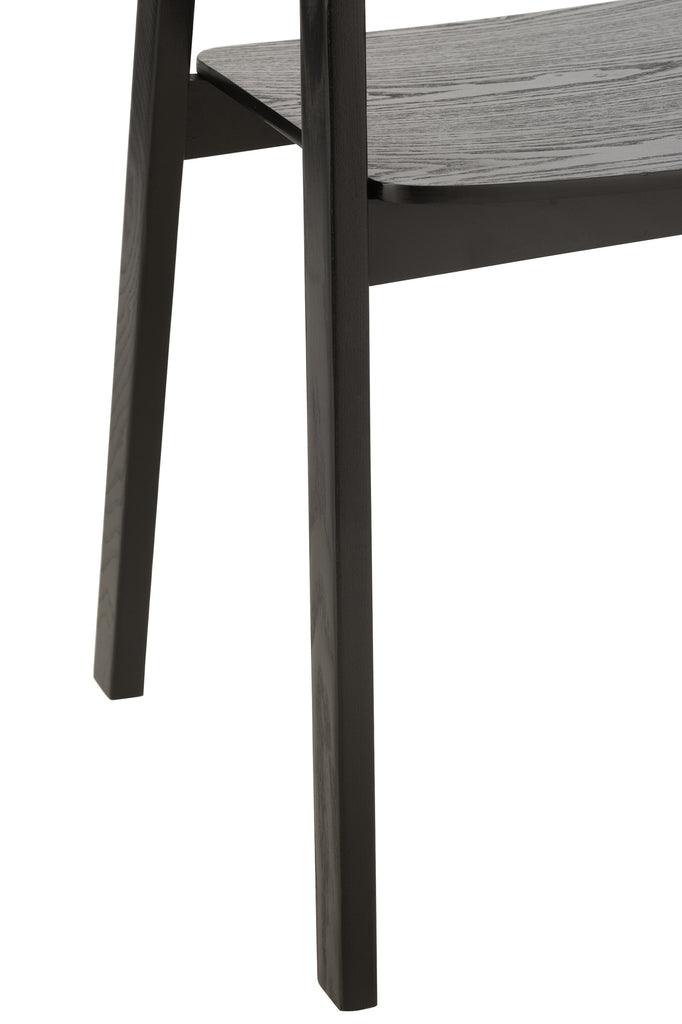 Stoel Naga Essenhout/Touw Zwart - Eetkamerstoel - J-Line - livinglovely.nl