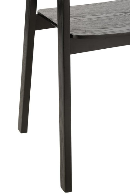 Stoel Naga Essenhout/Touw Zwart - Eetkamerstoel - J-Line - livinglovely.nl