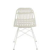 Stoel Rachel Buiten Metaal/Rattan Wit - Eetkamerstoel - J-Line - livinglovely.nl