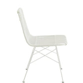 Stoel Rachel Buiten Metaal/Rattan Wit - Eetkamerstoel - J-Line - livinglovely.nl