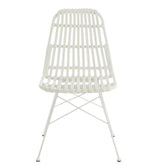Stoel Rachel Buiten Metaal/Rattan Wit - Eetkamerstoel - J-Line - livinglovely.nl
