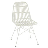 Stoel Rachel Buiten Metaal/Rattan Wit - Eetkamerstoel - J-Line - livinglovely.nl