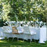 Stoel Rachel Buiten Metaal/Rattan Wit - Eetkamerstoel - J-Line - livinglovely.nl