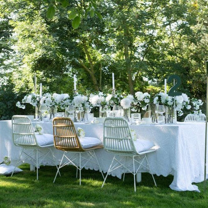 Stoel Rachel Buiten Metaal/Rattan Wit - Eetkamerstoel - J-Line - livinglovely.nl