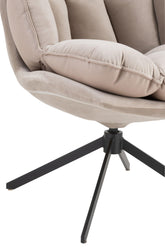 Stoel Relax Kussen Op Frame Textiel/Metaal Extra Licht Grijs - Fauteuil - J-Line - livinglovely.nl