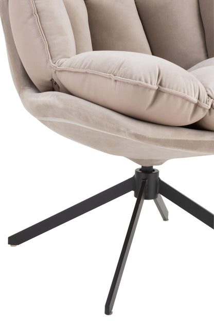 Stoel Relax Kussen Op Frame Textiel/Metaal Extra Licht Grijs - Fauteuil - J-Line - livinglovely.nl