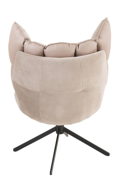 Stoel Relax Kussen Op Frame Textiel/Metaal Extra Licht Grijs - Fauteuil - J-Line - livinglovely.nl