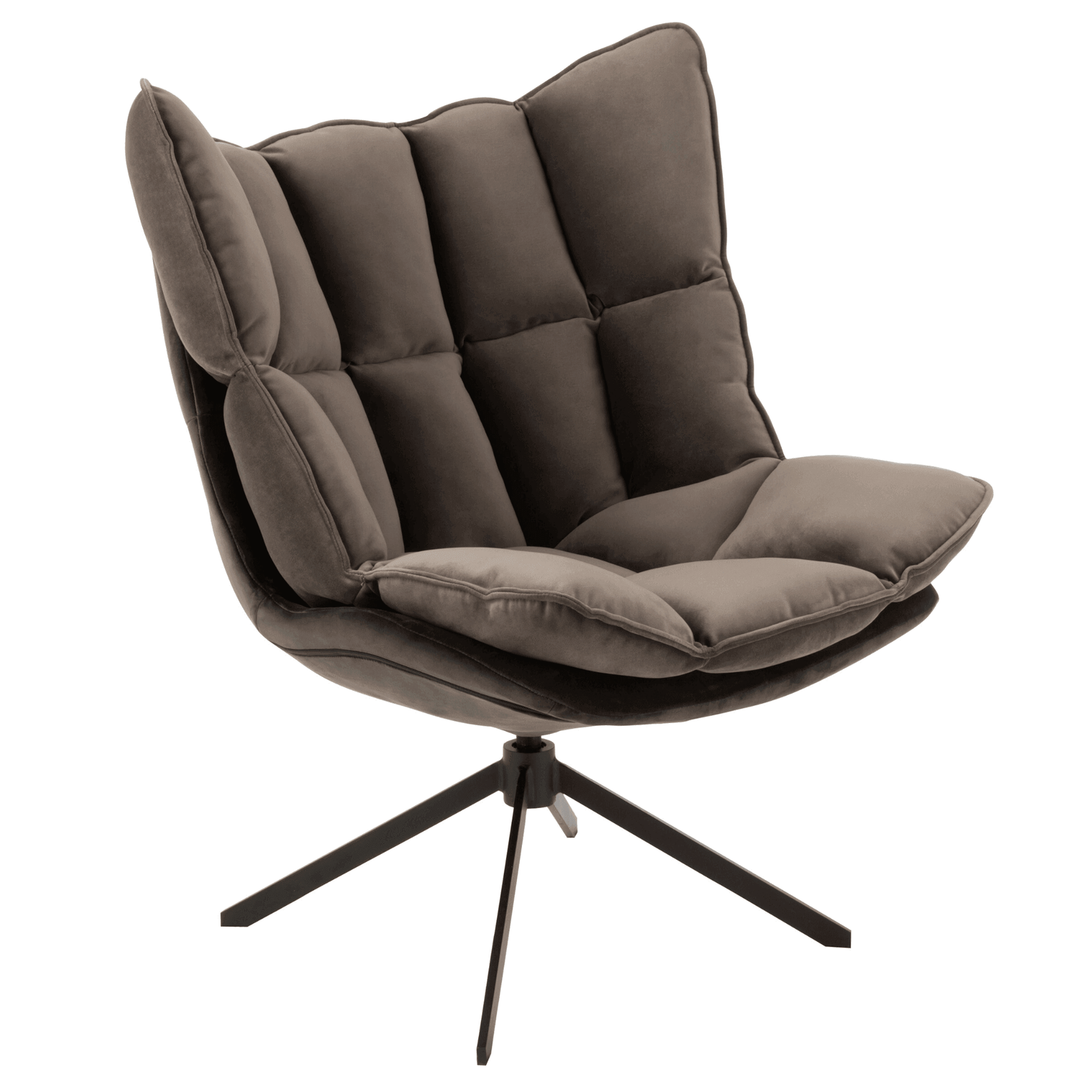 Stoel Relax Kussen Op Frame Textiel/Metaal Grijs , Fauteuil , J-Line , livinglovely.nl