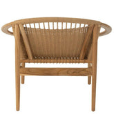 Stoel Rond Teak Hout Naturel - Fauteuil - J-Line - livinglovely.nl
