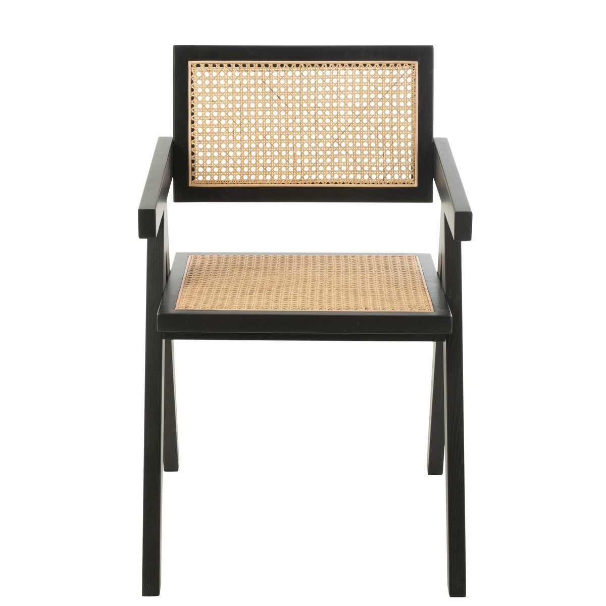 Stoel Rooster Essenhout/Rattan Zwart J-Line