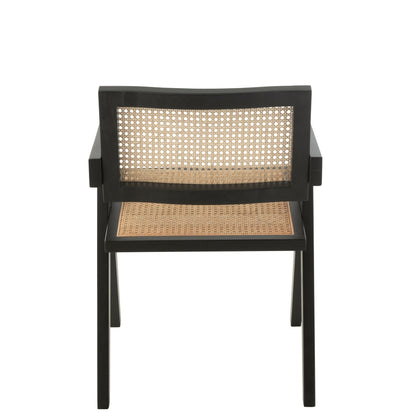 Stoel Rooster Essenhout/Rattan Zwart J-Line