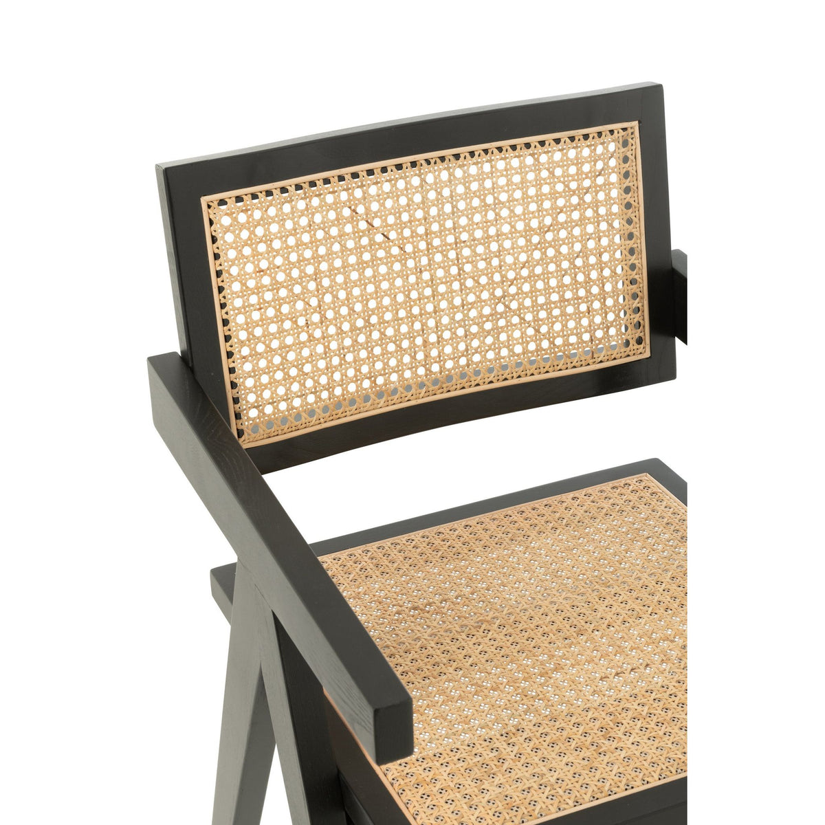 Stoel Rooster Essenhout/Rattan Zwart J-Line