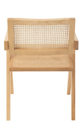 Stoel Rooster Essenhout/Rattan Naturel - Eetkamerstoel - J-Line - livinglovely.nl