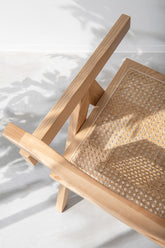 Stoel Rooster Essenhout/Rattan Naturel - Eetkamerstoel - J-Line - livinglovely.nl