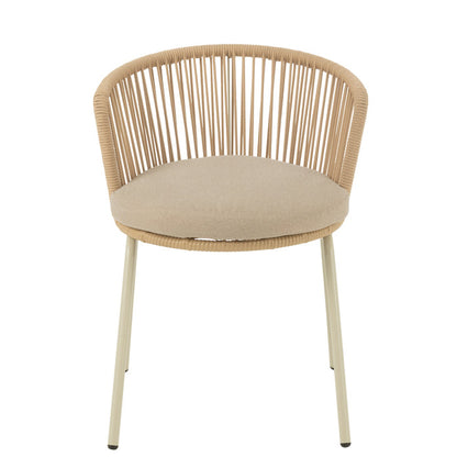 Stoel Toa Metaal/Koord Beige - Terrasstoel - J-Line - livinglovely.nl