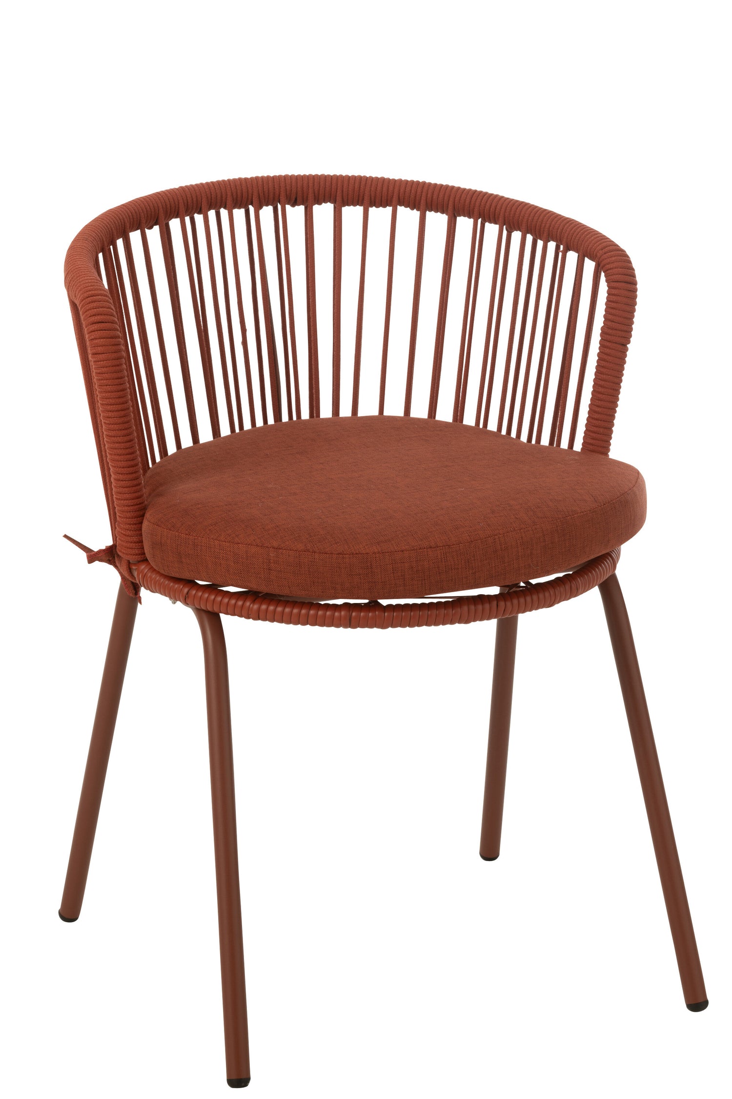 Stoel Toa Metaal/Koord Rood - Terrasstoel - J-Line - livinglovely.nl
