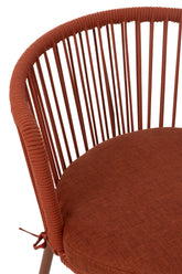 Stoel Toa Metaal/Koord Rood - Terrasstoel - J-Line - livinglovely.nl
