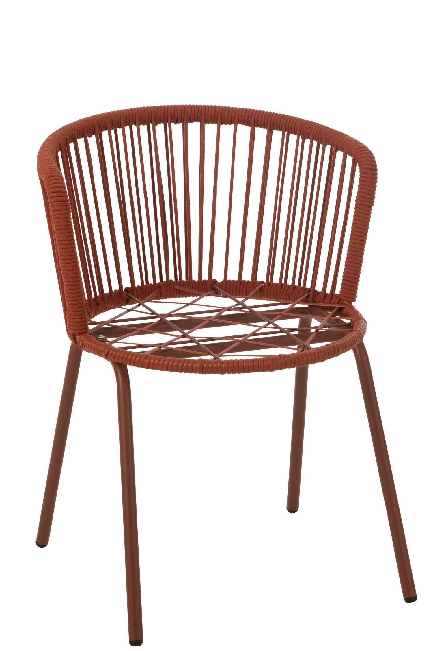 Stoel Toa Metaal/Koord Rood - Terrasstoel - J-Line - livinglovely.nl