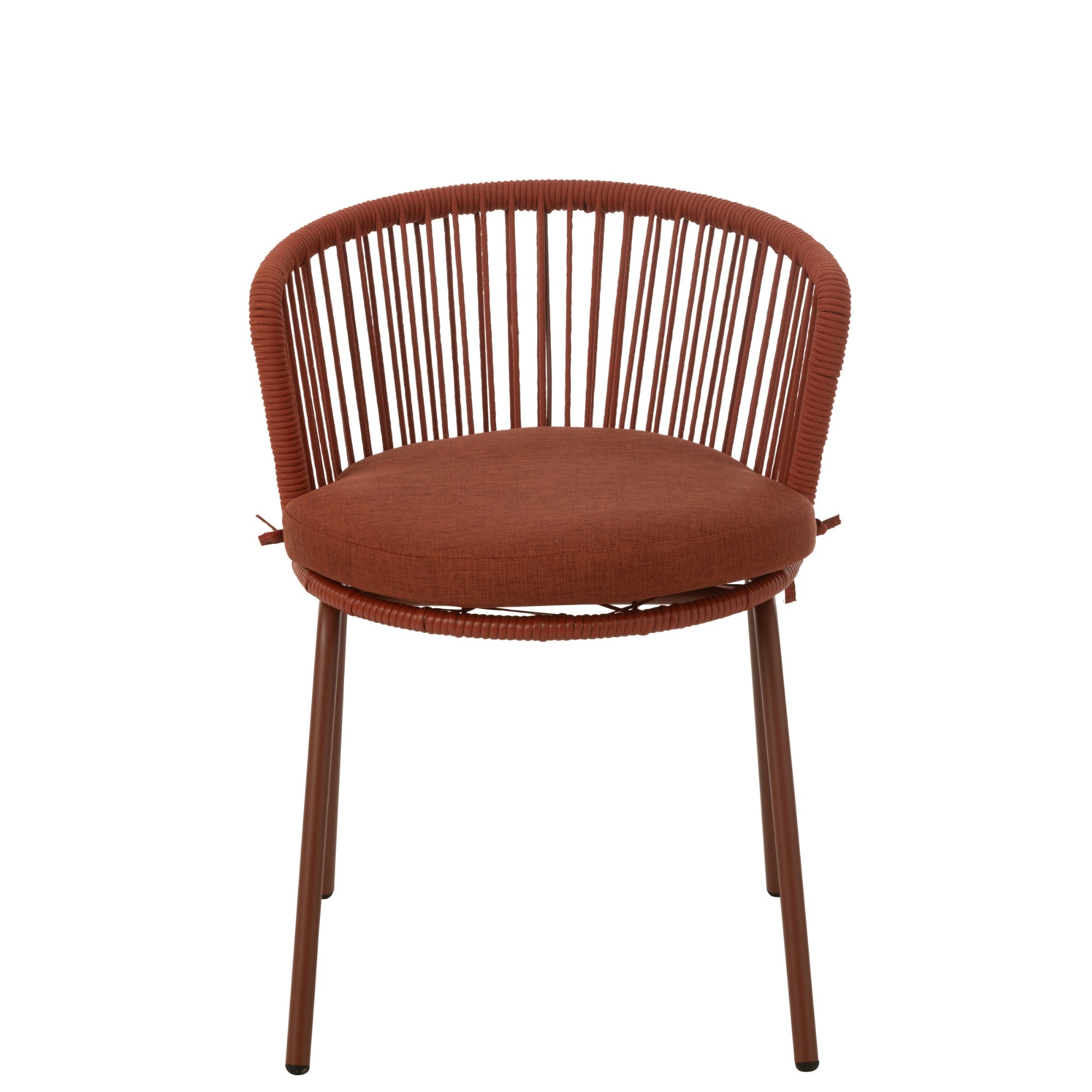 Stoel Toa Metaal/Koord Rood - Terrasstoel - J-Line - livinglovely.nl