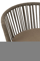 Stoel Toa Metaal/Touw Bruin - Terrasstoel - J-Line - livinglovely.nl