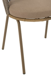 Stoel Toa Metaal/Touw Bruin - Terrasstoel - J-Line - livinglovely.nl