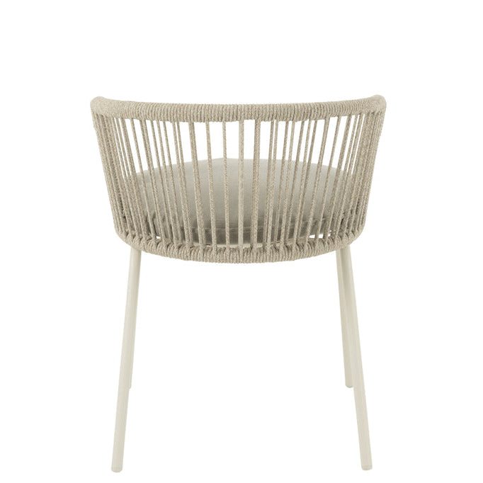 Stoel Toa Metaal/Touw Grijs - Terrasstoel - J-Line - livinglovely.nl