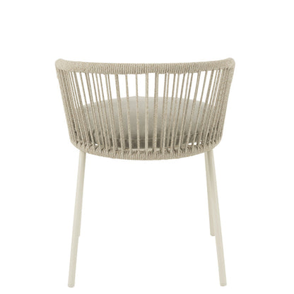 Stoel Toa Metaal/Touw Grijs - Terrasstoel - J-Line - livinglovely.nl