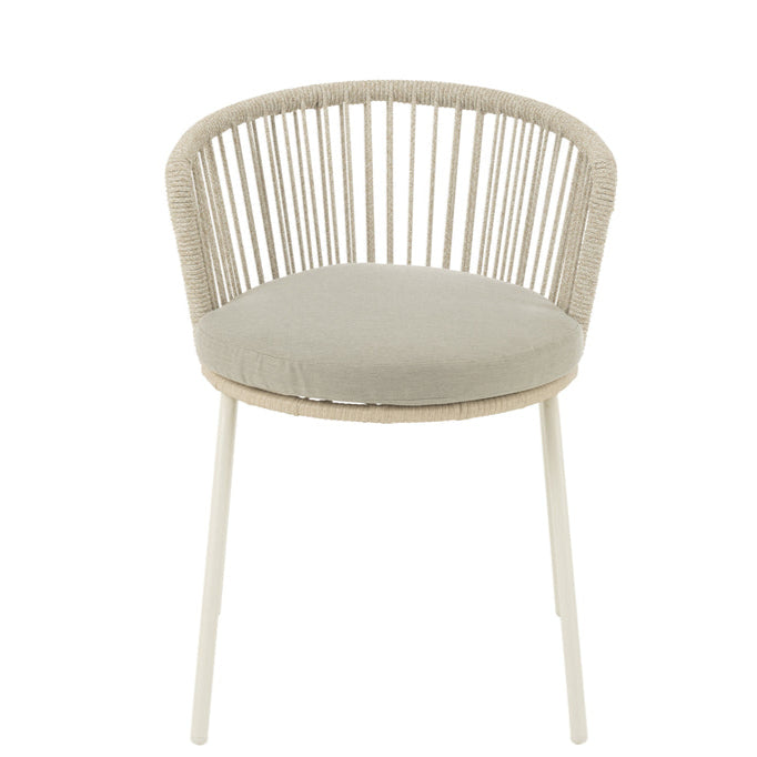 Stoel Toa Metaal/Touw Grijs - Terrasstoel - J-Line - livinglovely.nl