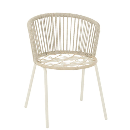 Stoel Toa Metaal/Touw Grijs - Terrasstoel - J-Line - livinglovely.nl