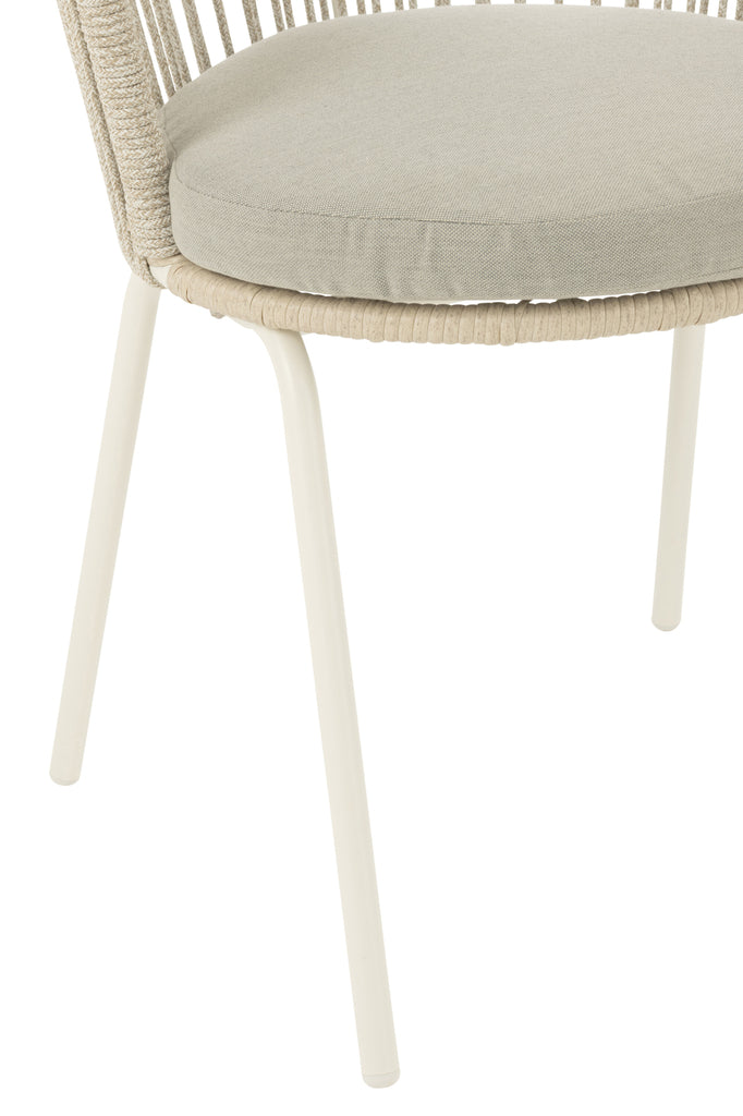 Stoel Toa Metaal/Touw Grijs - Terrasstoel - J-Line - livinglovely.nl