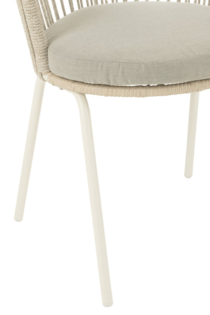 Stoel Toa Metaal/Touw Grijs - Terrasstoel - J-Line - livinglovely.nl