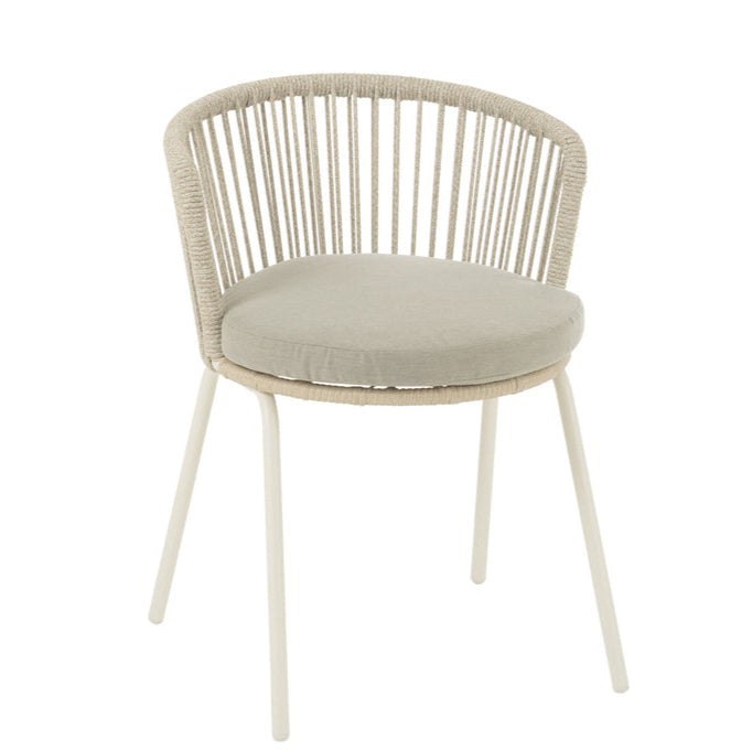 Stoel Toa Metaal/Touw Grijs - Terrasstoel - J-Line - livinglovely.nl