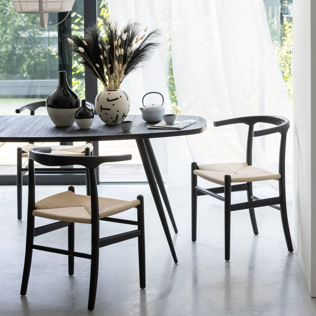 Stoel Toon Beukenhout/Touw Zwart J-Line