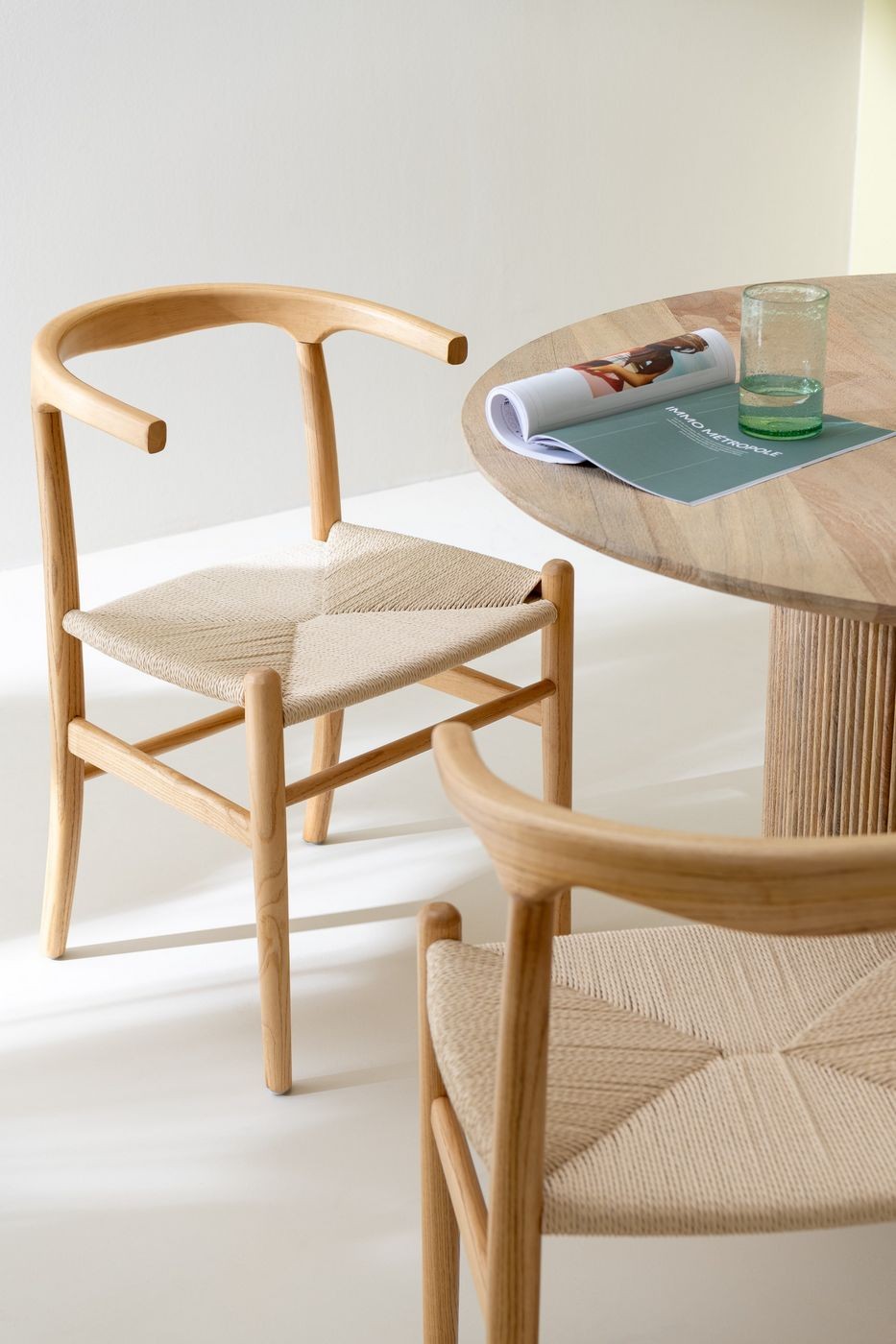 Stoel Toon Beukenhout/Touw Naturel - Eetkamerstoel - J-Line - livinglovely.nl