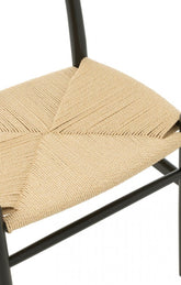 Stoel Toon Beukenhout/Touw Zwart - Eetkamerstoel - J-Line - livinglovely.nl