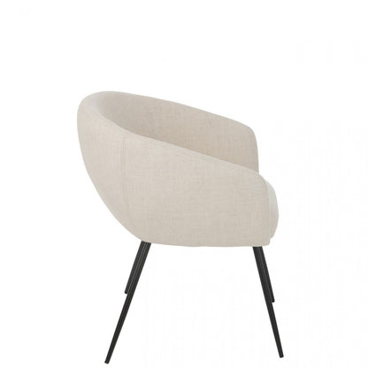 Stoel Wales Staal/Schuim Ivoor - Eetkamerstoel - J-Line - livinglovely.nl