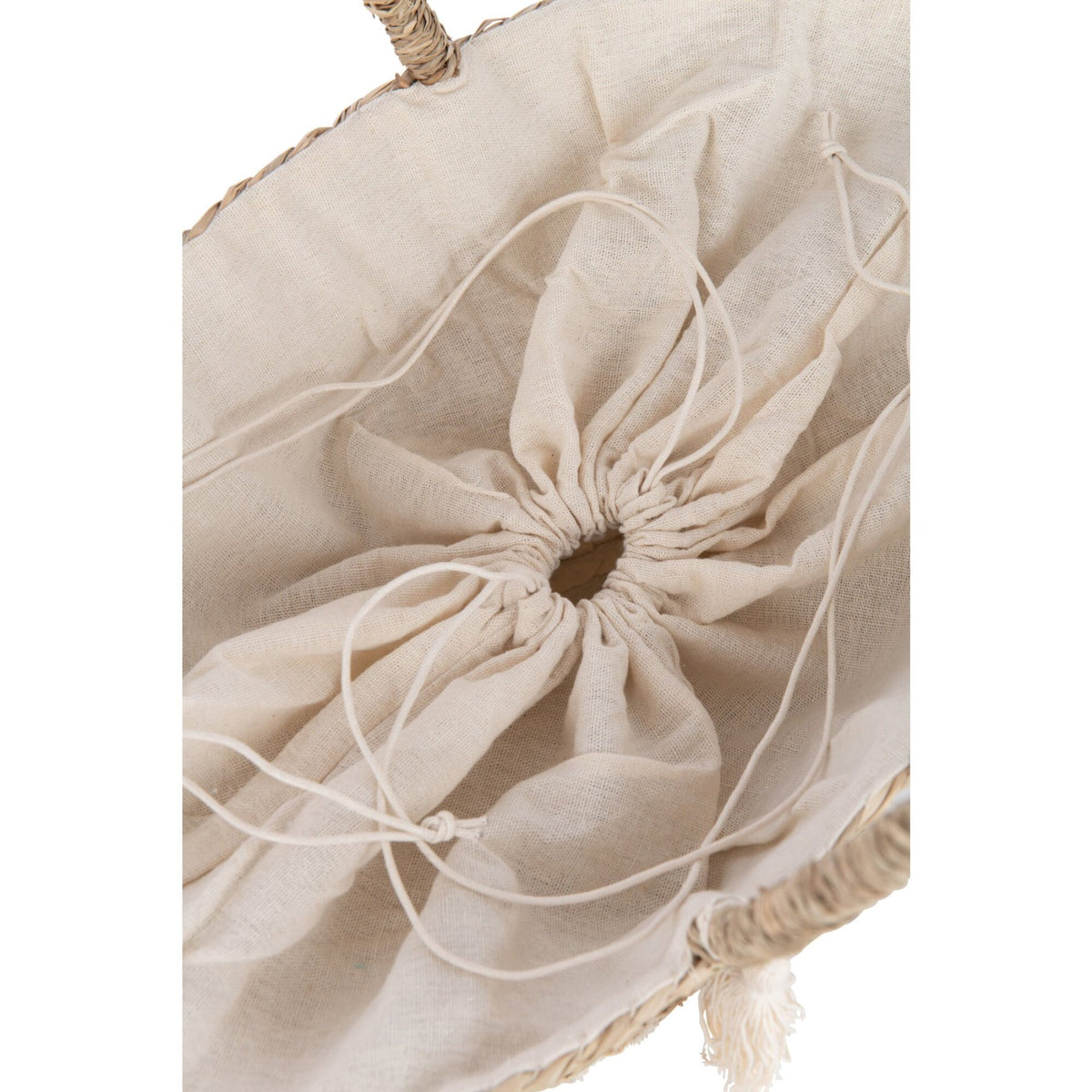 Strandtas Bonjour/Hello Kwast Jute Naturel/Wit Assortiment Van 2