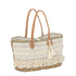 Strandtas Kant + Kwast Jute Naturel/Wit Small - Tas - J-Line - livinglovely.nl